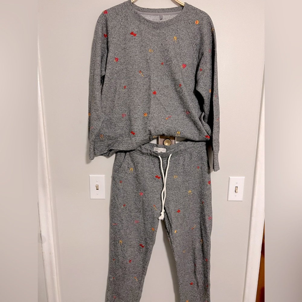 Lou & Grey Embroidered Sweatsuit Set